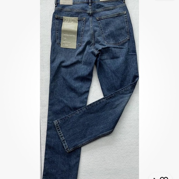 Everlane Jeans Women 28 Short Blue The Way High Organic Cotton Med Wash Straight - Picture 4 of 11
